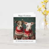 Carte de Noël Whippet Puppies (Fleur jaune)