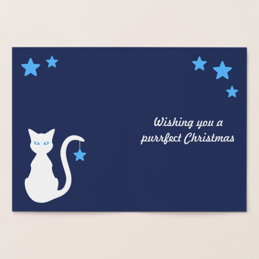 Carte de Noël White Cat Foil (Intérieur)