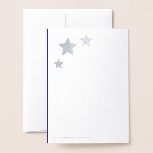 Carte de Noël White Cat Foil (Derrière avec enveloppe)