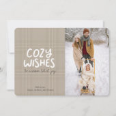 Carte de Noël Winter Plaid Cozy Wishes (Devant)