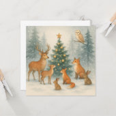 Carte de Noël Woodland (Devant/Arrière en situation)