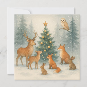 Carte de Noël Woodland