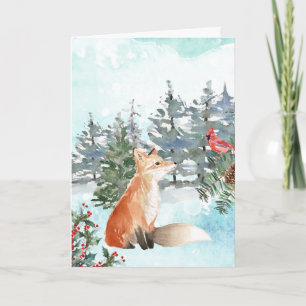Carte de Noël Woodland Fox