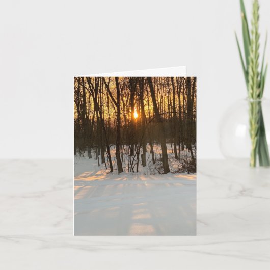 Carte de Noël Woods Sunset (Devant)