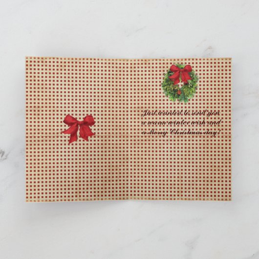 Carte de Noël Wreath vintage (Intérieur)