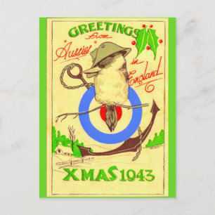 Carte de Noël WW11 des Australiens en Angleterre c
