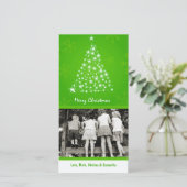 Carte de Noël XMAS Arbre 4x8 Lime Snowflake (Debout devant)