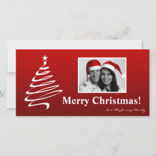 Carte de Noël XMAS Arbre 4x8 Rouge Blanc