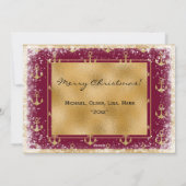 Carte de Noël Xmas photo nautique rouge (Dos)