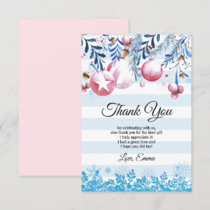 Carte de Noël, Xmas, remerciements