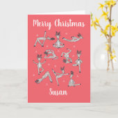 Carte de Noël Yoga personnalisée (Fleur jaune)