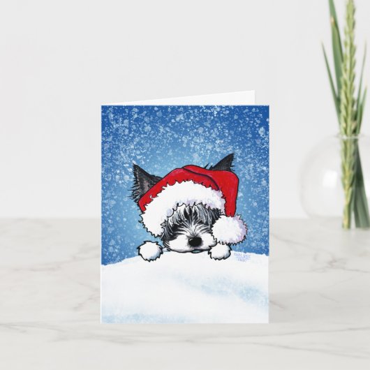Carte de Noël Yorkie (Devant)