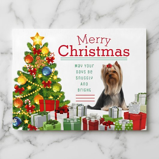 Carte de Noël Yorkshire Terrier