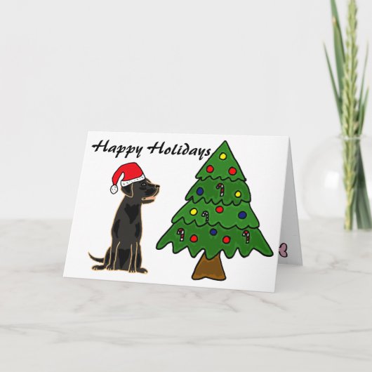 Carte de Noël ZA-Black Labrador (Devant)