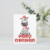 Carte de Noël Zebra (Debout devant)