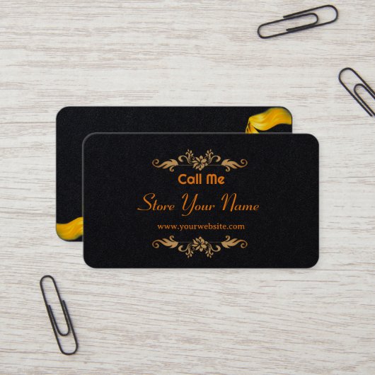 Carte de nom | Carte personnalisée Elegan (Devant/Arrière en situation)