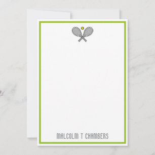 Carte de nom customisée du joueur de tennis