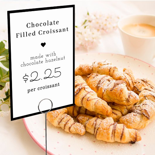 Carte de nom d'alimentation moderne minimaliste