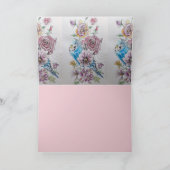 Carte de nom d'anniversaire Blue Budgie & Rose Flo (Intérieur)