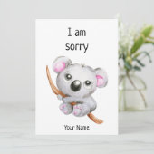 Carte de nom de coala d'excuse mignonne/Je suis dé (Debout devant)
