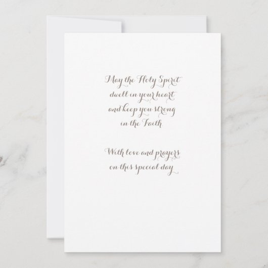 Carte de nom de croix florale blanche première com (Dos)