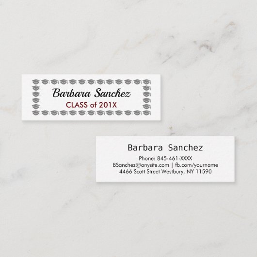 Carte de nom de diplôme (Devant / Derrière)