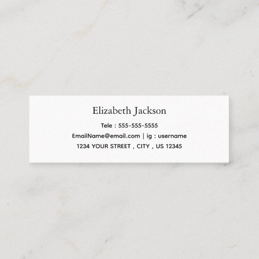 Carte de nom de diplôme | Carte d'insertion de scr (Dos)