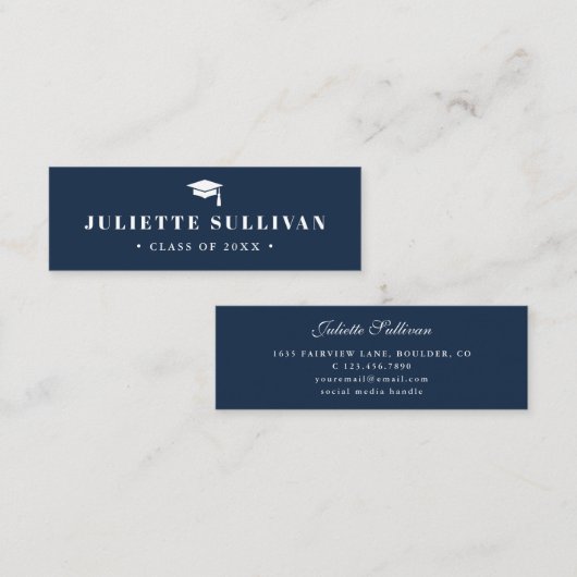 Carte de nom de diplôme | Carte d'insertion de typ (Devant / Derrière)