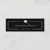 Carte de nom de diplôme | Carte noire de script mo (Devant)