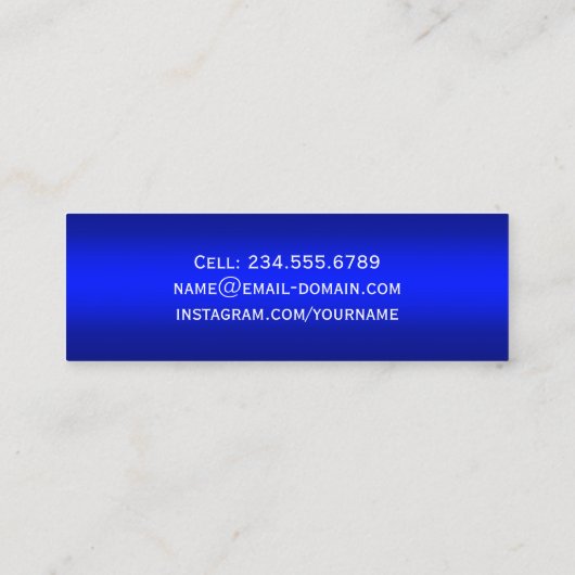 Carte de nom de diplôme - Classy Plain Blue Gradie (Dos)