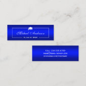 Carte de nom de diplôme - Classy Plain Blue Gradie (Devant / Derrière)