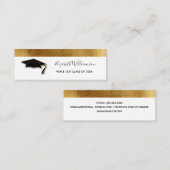 Carte de nom de diplôme Elegant Gold Insert Card (Devant / Derrière)