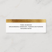 Carte de nom de diplôme Elegant Gold Insert Card (Dos)