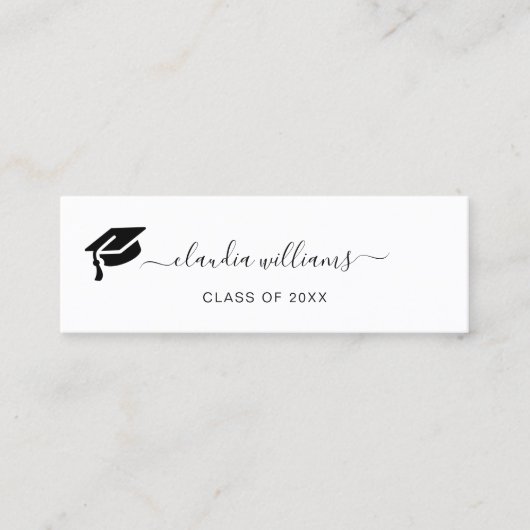 Carte de nom de diplôme - Élégante carte d'inserti (Devant)