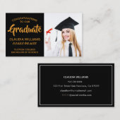 Carte de nom de diplôme - Élégante carte d'inserti (Devant / Derrière)