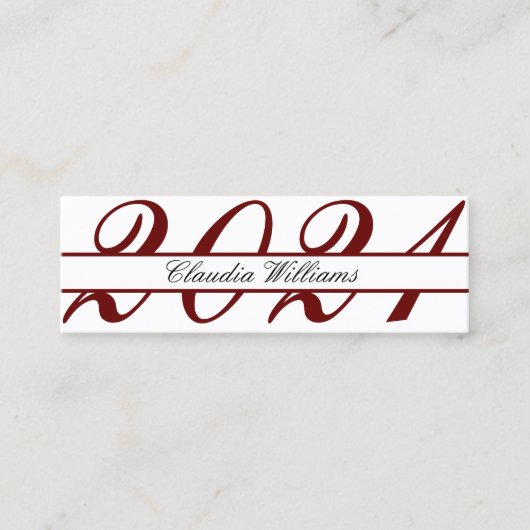 Carte de nom de diplôme. Élégante carte d'insertio (Devant)