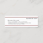 Carte de nom de diplôme. Élégante carte d'insertio (Dos)