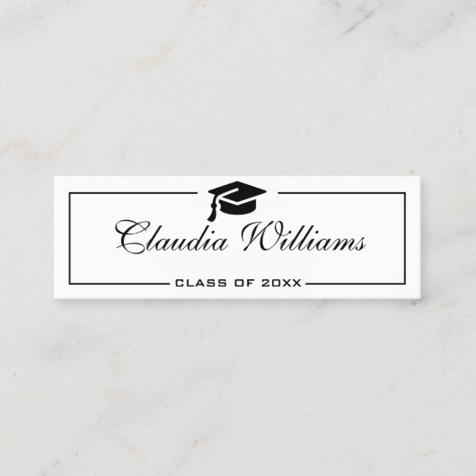 Carte de nom de diplôme. Élégante carte d'insertio (Devant)