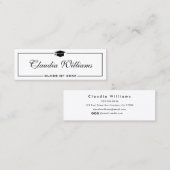 Carte de nom de diplôme. Élégante carte d'insertio (Devant / Derrière)