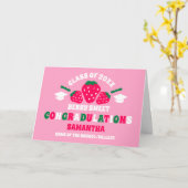 Carte de nom de diplômé Félicitations fraise (Fleur jaune)