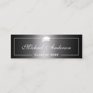 Carte de nom de diplôme - Gradient gris noir class