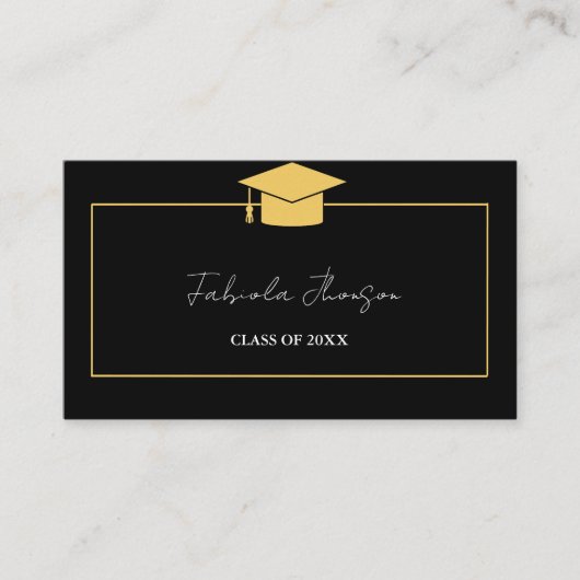 Carte de nom de diplôme moderne Insertion Gold Fra (Devant)