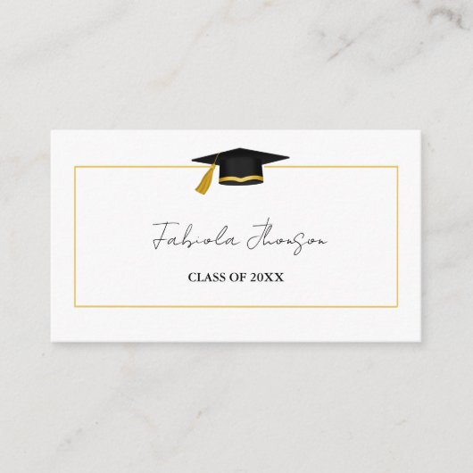 Carte de nom de diplôme moderne Insertion Gold Fra (Devant)