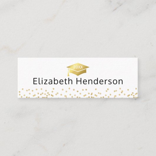 Carte de nom de diplôme Parties scintillant or bla (Devant)