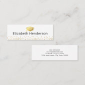 Carte de nom de diplôme Parties scintillant or bla (Devant / Derrière)