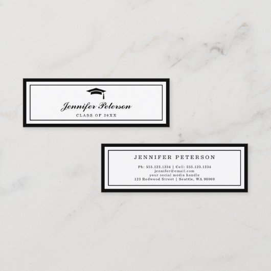 Carte de nom de diplôme Script classique Insérer u (Devant / Derrière)