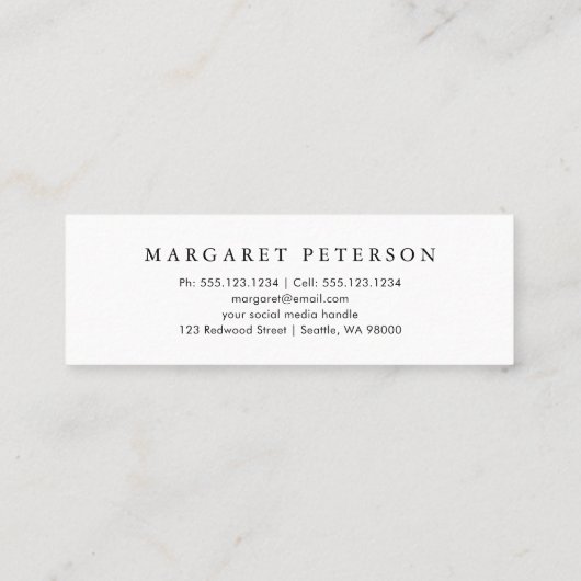 Carte de nom de diplôme simple Insertion minimale (Dos)