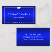 Carte de nom de diplôme - Stylish bleu clair dégra (Devant / Derrière)