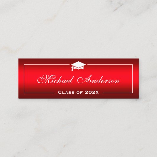 Carte de nom de diplôme - Stylish Plain Red Gradie (Devant)