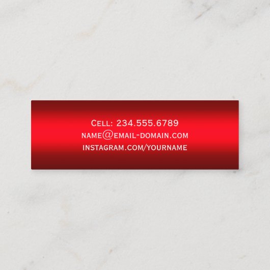 Carte de nom de diplôme - Stylish Plain Red Gradie (Dos)